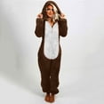 thumbnail image 4 of hotojiny Womens Plus Size Onesies Pajamas Winter Fuzzy Sherpa Adult Hooded One Piece Jumpsuit Cute Zipper Fleece Romper Sleepwear, 4 of 4