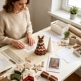 thumbnail image 2 of DIY Christmas Tree Sewing Kit, Fabric Patchwork Kit with Felt and Tools, Holiday Desktop Craft (Colorful), 2 of 6