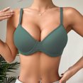 thumbnail image 3 of Vibrex Women's Full Coverage Bras Plus Size Unlined T Shirt Seamless Bra Back Smoothing Women's Soft Breathable Solid Color Bra Push Up Bra, 3 of 9