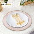 thumbnail image 4 of Impresserve 13-inch Pink Hammered Disposable Plastic Charger Plates with Gold Rim - 8 Count, 4 of 6