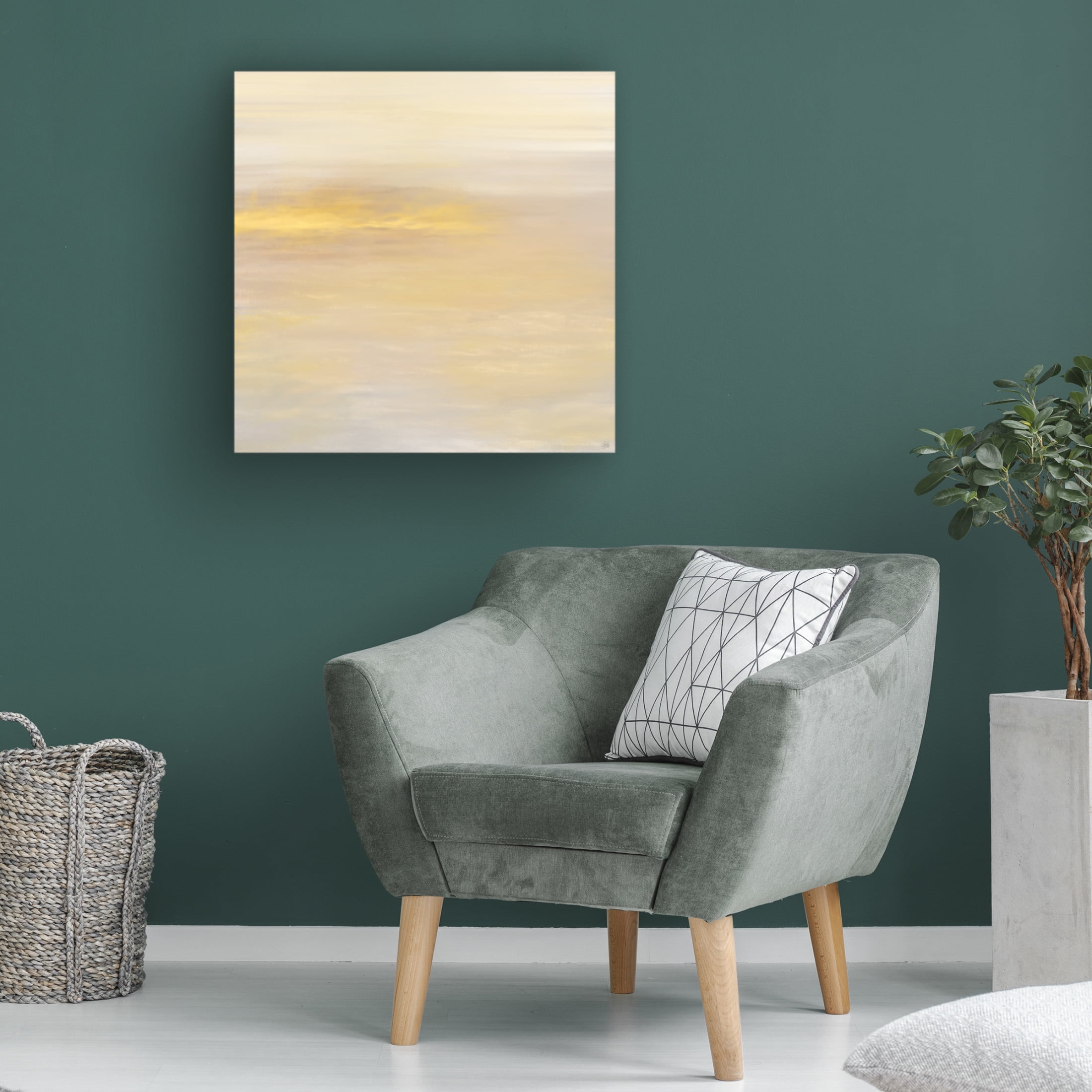 Canvas Wall Art - Line and Brush 'Fire's Horizon Lights' Wall Art for Living Room, Bedroom, or Office Décor by Trademark Fine Art - 35 x 35 Inches