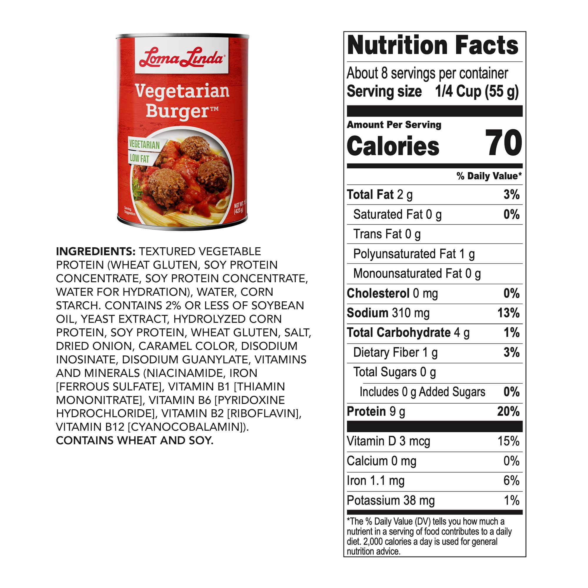 Loma Linda - Plant-Based - Vegetarian Burger (15 oz.) (Pack of 12)