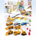 thumbnail image 1 of Construction Trucks Car Toys Set With  Wheel Transport Cargo Airplane, 1 of 6