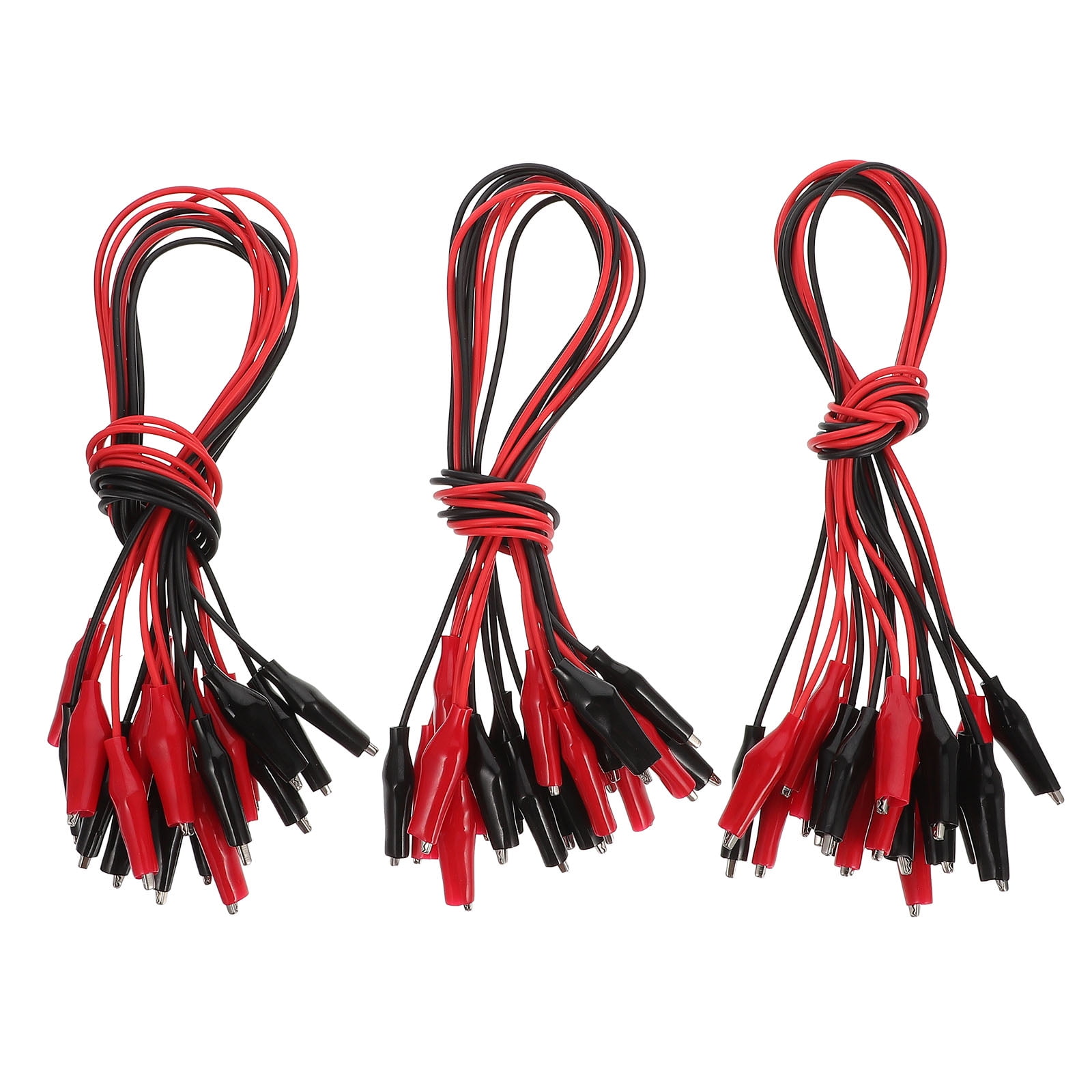 FONDOTIN 30pcs Plastic Electrical Alligator Clips Wires for Remote Spaces and Teaching Equipment