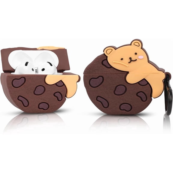 Case for AirPods 4 Wireless Earbuds (2024) with Carabiner, Silicone Charging Protective Cover with Cartoon Skin Design for AirPods 4th Generation Headphones