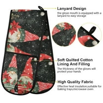 BZSMCE Oven Mitts Chrismas Dwarf Creative Pattern Resistant Kitchen Gloves