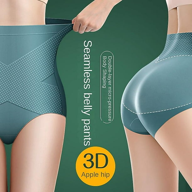 Women's Seamless High Waist Briefs Underwear Ice Silk Seamless Panties  Strong Body Shaping Pants 3d Cozy Hip Lift Briefs 