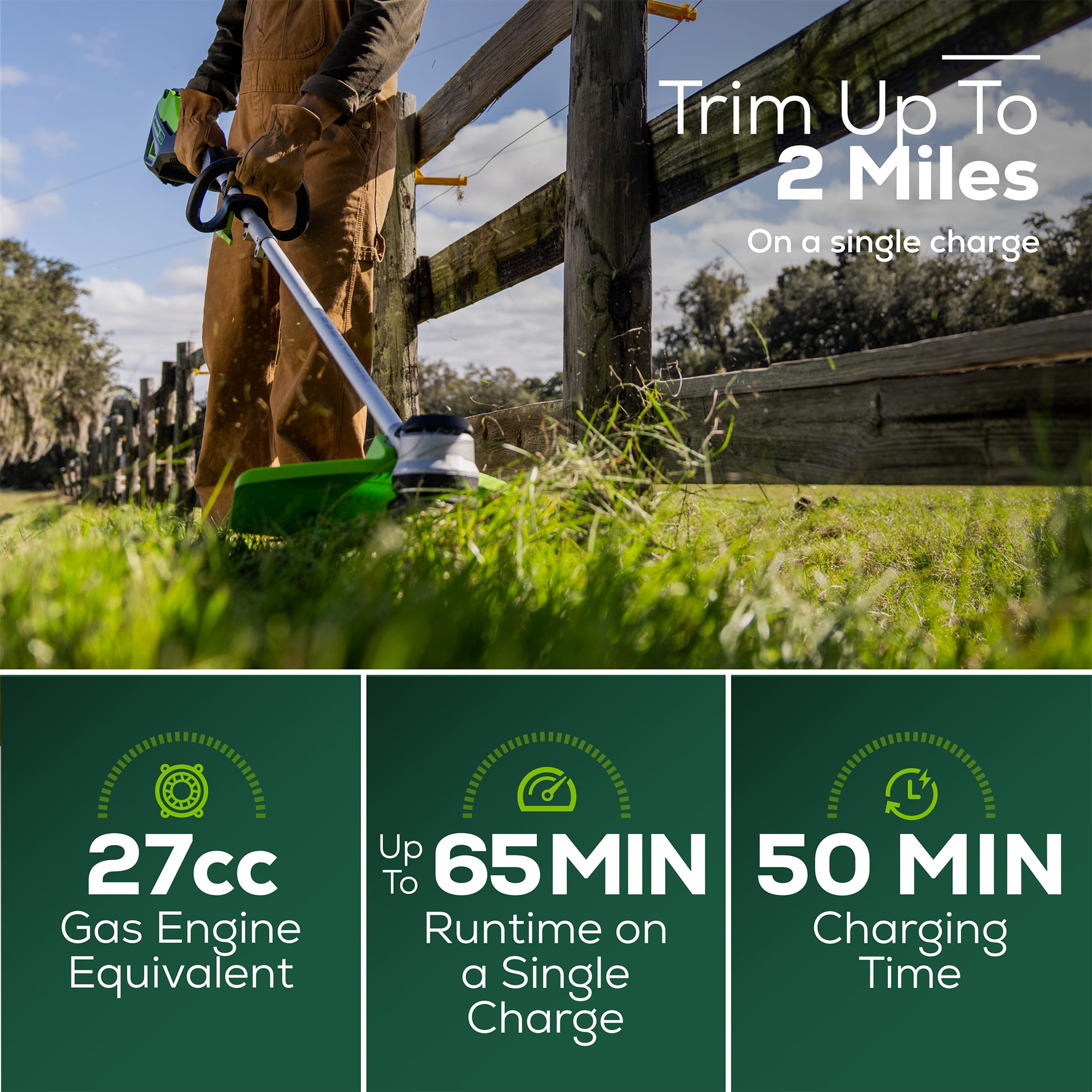 Greenworks 60V 16" Brushless String Trimmer, 610 CFM Leaf Blower Combo Kit, 2.5Ah Battery & Charger