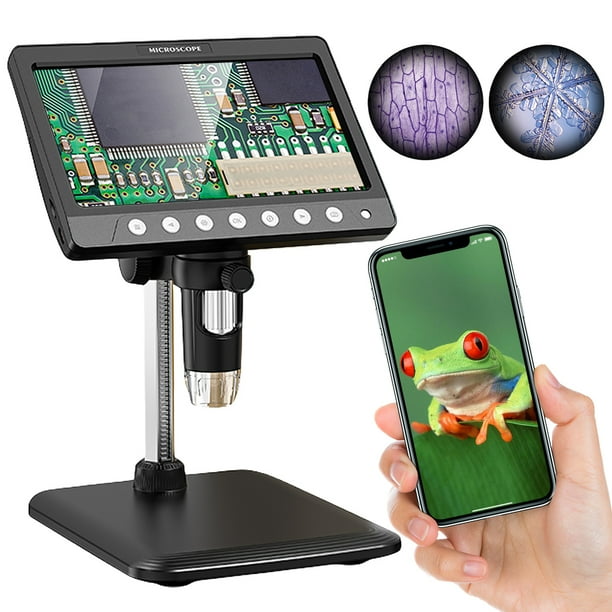 Lupa digital de reparación de monedas 1200X Btafrte Ajustable 8LED