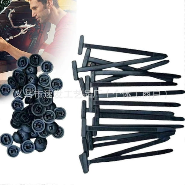 Nylon Universal Cable Tie Buckle, Nylon Cable Ties for Car, Self-Locking Ties Holder, Bumper Retainer Clips Car Plastic Rivets Fasteners for Auto Repa