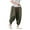 Army Green, variant on Men Harem Pants Elastic Drawstring Waistband Solid Color Long Pants Chinese Style Side Pockets Retro Bloomers Streetwear