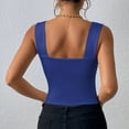 thumbnail image 4 of Hpapadks Womens Summer Tank Tops Strapless Vest with Wide Shoulder Straps Sleeveless Top Vest Camisole Tops for Women Blue XS, 4 of 4