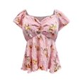 thumbnail image 2 of Floral Smocked Peplum Blouse with Cap Sleeves, 2 of 6