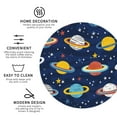 thumbnail image 3 of Lsque Planets and Stars Pattern 4" Drink Coasters Set of 4, PVC Leather Absorbent Coasters, Table Coaster Set Decorative Coffee Cup Coasters Housewarming Gift -Round Shape, 3 of 6