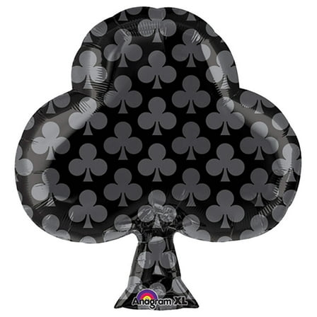 21 inch Black Club Foil Mylar Balloon - Party Supplies Decorations