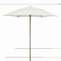 7.5 ft. Hex Beach Umbrella 6 Rib Push Up Natural Oak with Natural Spun Poly Canopy