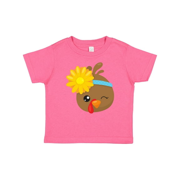 Inktastic Thanksgiving Turkey, Turkey With Sunflower Boys or Girls Baby T-Shirt