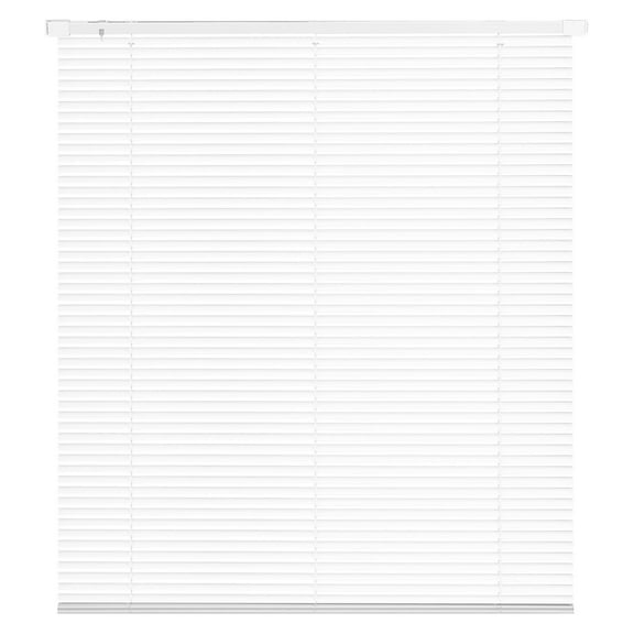 Cordless Mini Blinds 43.3"W Light Filtering - No Drill Window Blinds 1" Slat - White Vinyl Blinds for Privacy & Easy Install