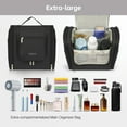 thumbnail image 5 of Toiletry Bag, Makeup Bag, Extra Large Toiletries Bag for Women and Men with Hanging Hook, Water-resistant Organizer Bag, Shower Bag for Essentials, Upgraded Black, 5 of 7