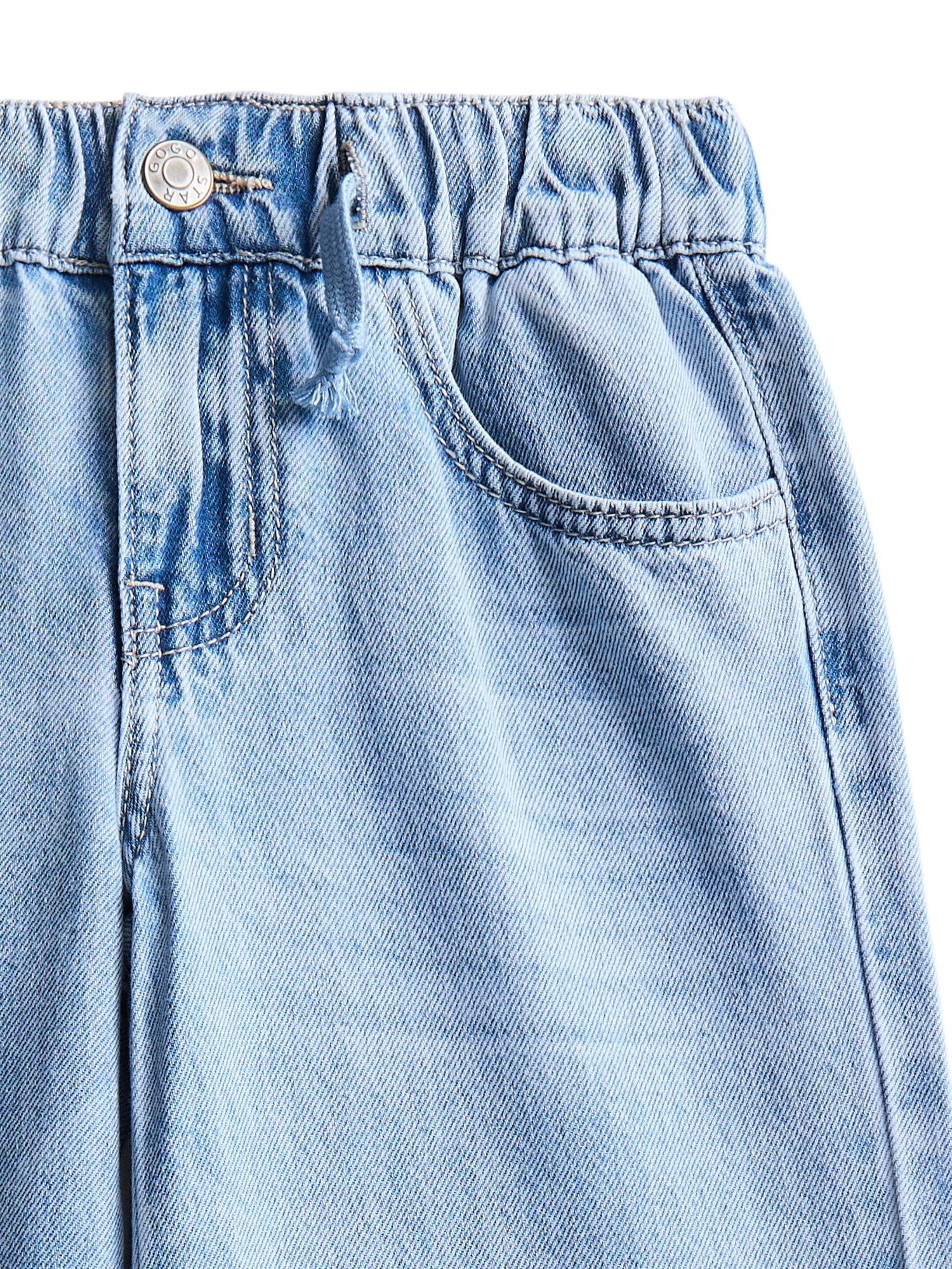 Gogo Star Girls Wide Leg Pull-On Jeans, Size 5–18