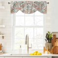 thumbnail image 4 of Tie Up Valances for Windows, Paisley Flower Adjustable Valance Curtains Window Treatment for Living Room, Spring Watercolor Floral Leaf Plant Orange Rod Pocket Kitchen Curtains & Drapes 60x18 Inch, 4 of 9