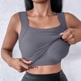 thumbnail image 2 of Lenpel Women's Tank Tops Sleeveless Wide Strap Square Neck Slim Camisole Shirts with Built in Bra Comfy Cami Undershirts, 2 of 3