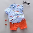 thumbnail image 2 of Boys Clothes Summer Toddler Boys Shorts Outfits Summer Cute Dinosaur Short Sleeve Cute Blue 18-24 Months, 2 of 9