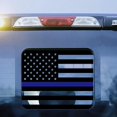 thumbnail image 1 of GHSDFBB Rear Middle Window Decals,American Flag Vinyl Decal Compatible with Ford F150 F250 F350 F450 2015-2024,USA Flag Back Sliding Window Sticker(Blue+Black,1PC), 1 of 6