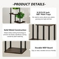 thumbnail image 6 of Seamika Plant Stand 4 Tiers Indoor and Outdoor Metal PlantShelf Corner Tall Flower Pot Stands for Multiple Plants for Window Living Room Bedroom Garden,Black oak, 6 of 6