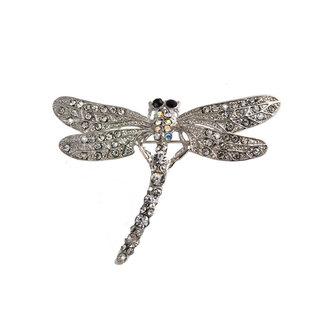 AS- WAD Elegant Dragonfly Bird Brooch Pin Austrian Crystal Rhinestone Animal Party Jewelry