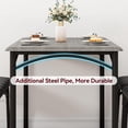 thumbnail image 3 of Ourlova Dining Table Set for 4, Kitchen Table with 4 Upholstered Chairs, 5 Piece Dining Room Table Set, Rectangular Kitchen Table Set for Small Space, Apartment, Home, Studio, Retro Gray, 3 of 5
