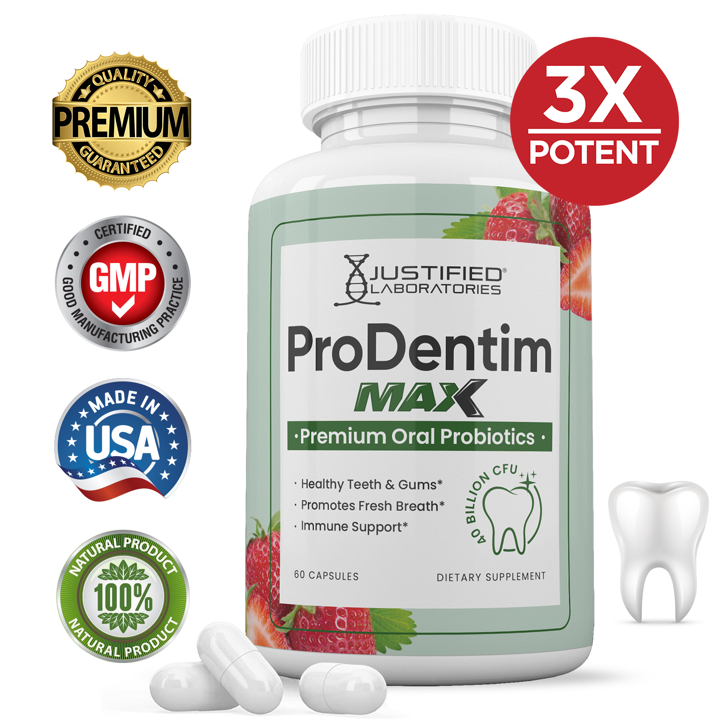 Prodentim Max Oral Probiotics 40 Billion CFU 60 Capsules - Walmart.com