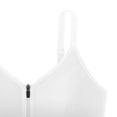 thumbnail image 3 of Front Zip Wireless Bra Womens Adjustable Thin Strap V-Neck Shaping Support Comfortable Fitness Brassiere White One Size, 3 of 4