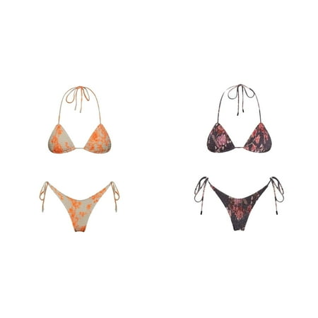 (2-Pack) Kcodviy Bikini 2025 Swimsuit Womens Board Shorts 10 Women Swimwear Push Up Bathing Suit with Shorts Bottom Bikini Set Thong Brazilian Bathing Suit Beach Wear