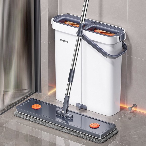 Joybos 15.75" Flat Mop and Bucket Set, 360° Rotating Flat Mops Head for Floor Cleaning