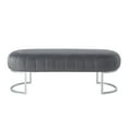 thumbnail image 2 of HomeRoots 490886 18 x 22 x 53 in. Gray Upholstered Upholstery Bedroom Bench, 2 of 8
