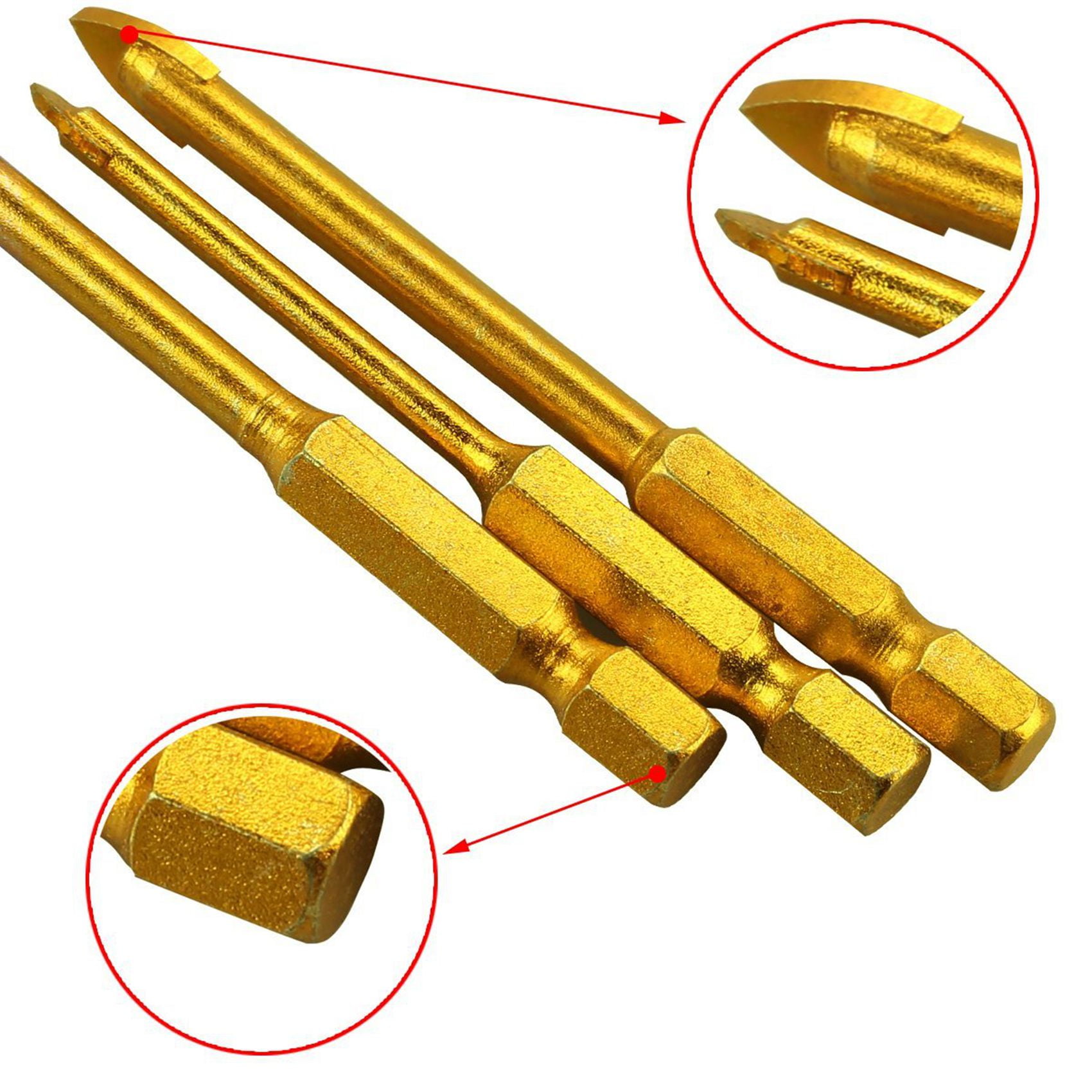 18 Pcs. Tile Drill Ceramic Drill Set of Glass Drill Bits Set Hexagon Tile Drill Set 3/4/5/6/8/10 / 12mm