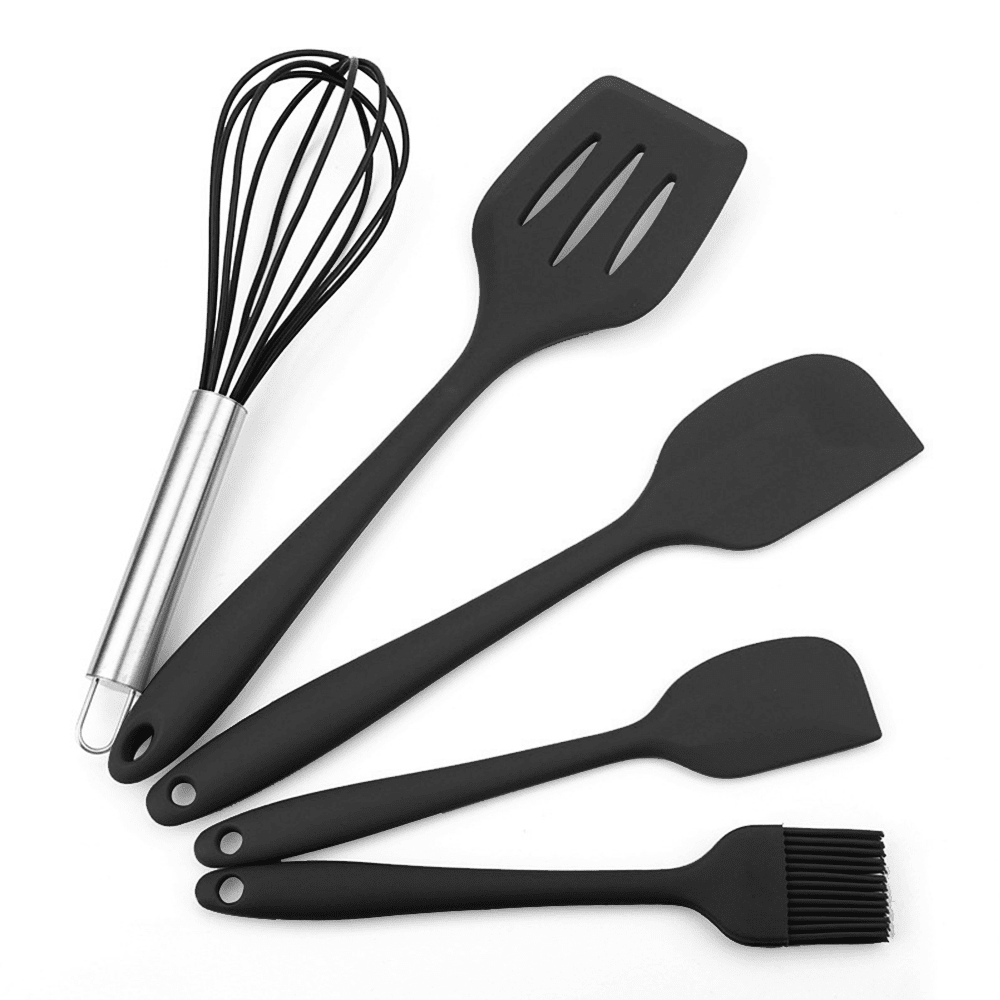 Stainless Steel Core -Disheasher Safe -BPA-Free 21 Pieces Gadgets Cookware Set with Measuring Spoons and Cups Wookon Silicone Kitchen Cooking Utensils Set High Heat Resistant Rubber 