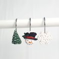 thumbnail image 4 of Cheers.US 12 Pcs/Set Christmas Decorative Shower Curtain Hooks, Snowman Grow Ornament Snowman, Snowflake, Christmas Tree Resin Curtain Rings, Xmas Bathroom Decor Shower Rings Rustproof, 4 of 7