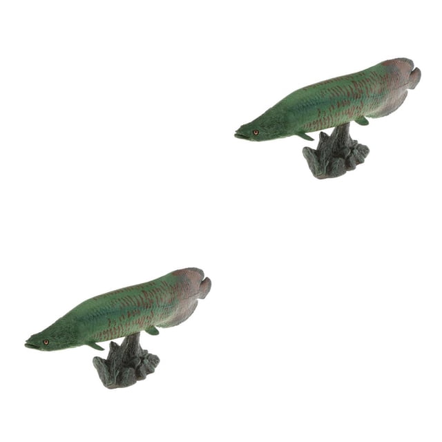 Bewildely Realistic Static Animal Model Toy Gift Kids 2piezas Pirarucu con Base