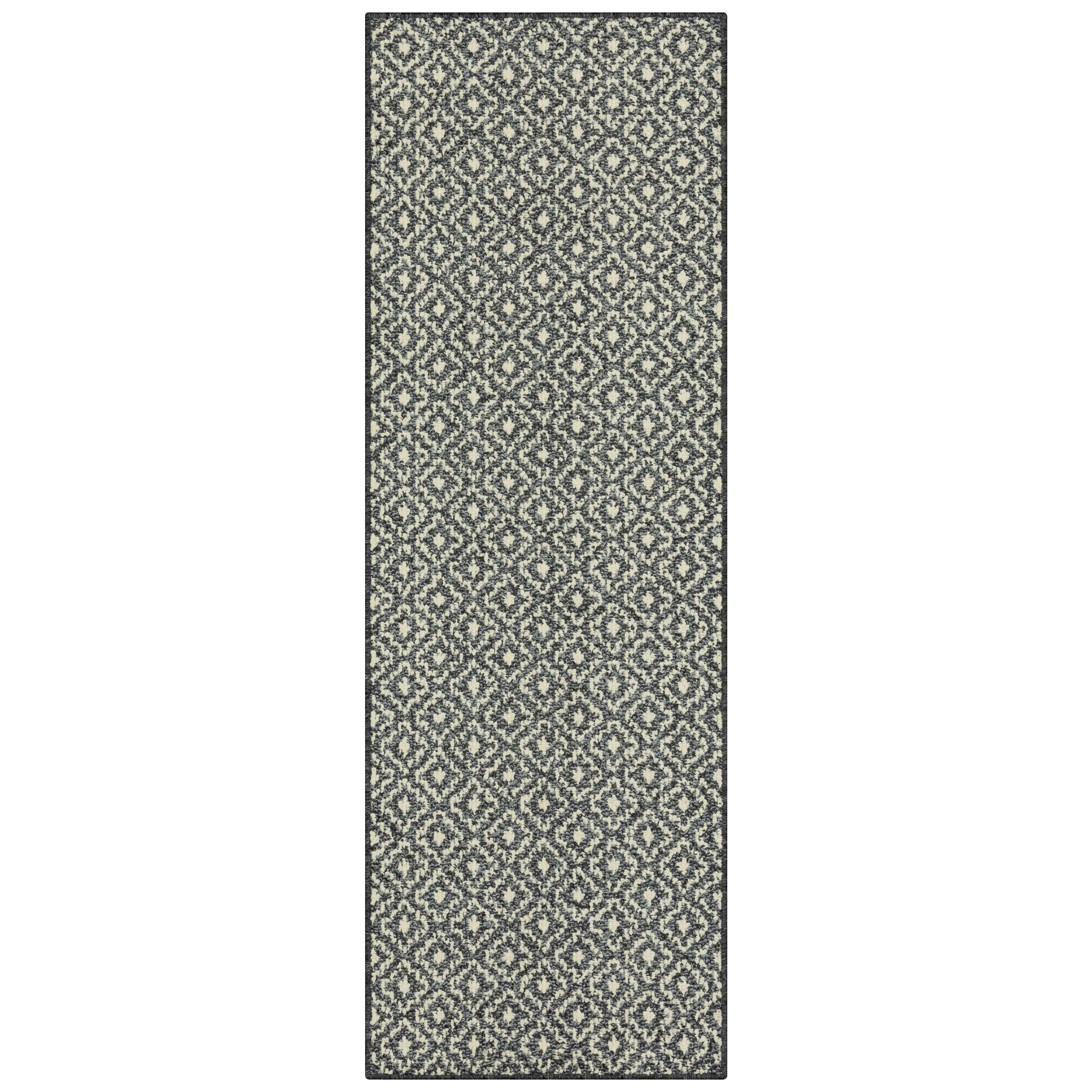 (2 pack) Mainstays Transitional Black Tonal Diamond Indoor Runner Rung 1'8"x5'