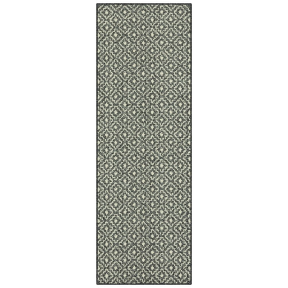 Mainstays Transitional Black Tonal Diamond Indoor Runner Rung 1'8"x5'