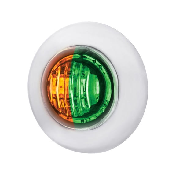 2 LED 3/4" Round Dual Color Amber Marker to Green Auxiliary Light