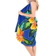 thumbnail image 3 of HAPPY BAY Women's Beachwear Summer Bikini Wraps Sarong Swim Cover up Wrap Skirt Bathing suit Swimwear Swimsuit Beach Coverups for Women One Size Blue, Flower, 3 of 4