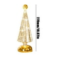 thumbnail image 3 of Christmas Decoration Mini Glass Christmas Tree Lamp | LED Candle Light Figurine | Red Green Gold | 10.62 Inch Tabletop Display | Festive Holiday Centerpiece | Home Office Mantel Decor, 3 of 3
