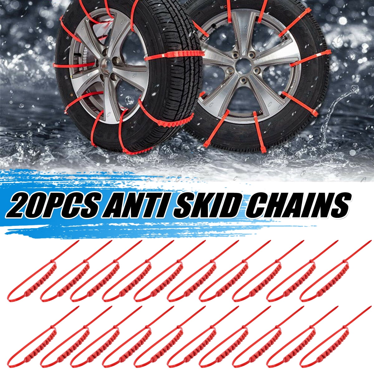 Prevent Car Skidding Adjustable Tire Straps SUV Car Emergency Universal Thickening Anti Slipsnow Chains None//Brand 10pcs Anti-Skid Cable Ties For New Portable Vehicles