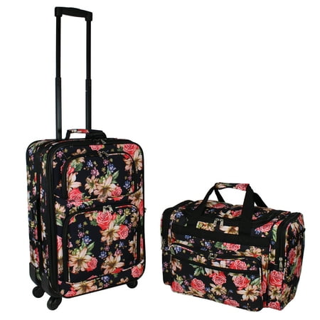 World Traveler 2-Piece Carry-On Expandable Spinner Luggage Set - Rose (Best Womens Luggage 2019)