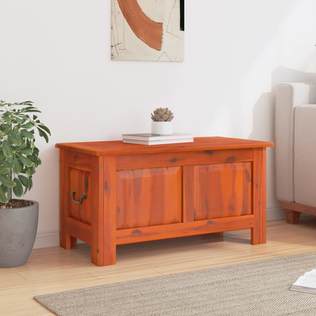 vidaXL Storage Chest with Lid Toy Box Trunk Entryway Hallway Solid Wood Acacia