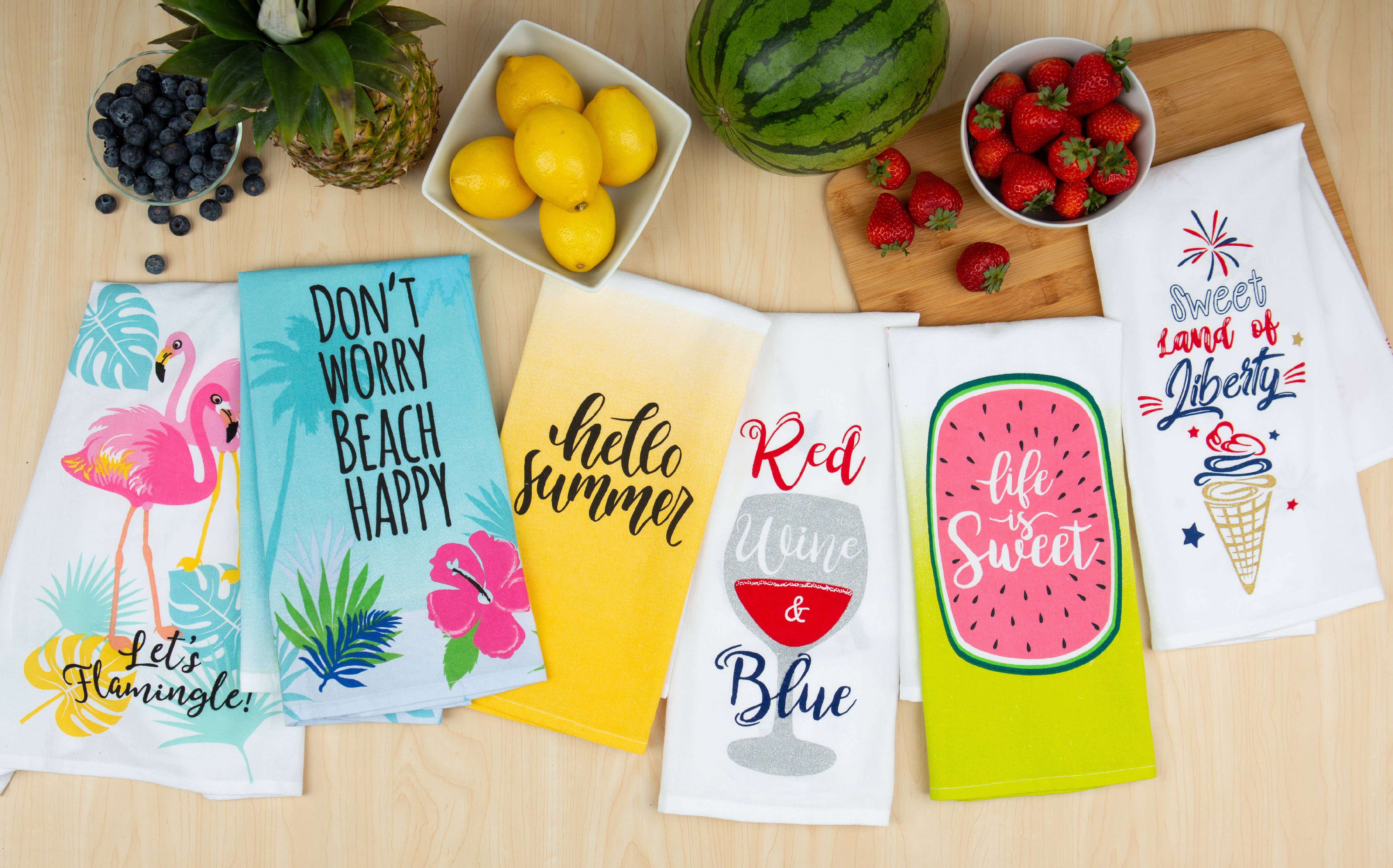 Summer Kitchen Towel / Tea Towel / Kitchen Decor / Flour Sack Towel /  Popsicles / Hello Summer 