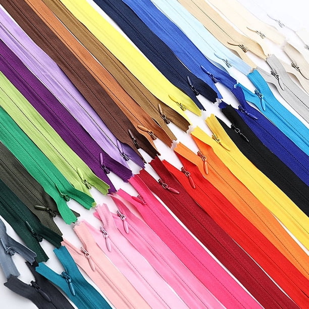 Cremallera invisible para faldas de varios tamaños en 33 colores, n.º 3, para textiles del hogar, para almohadas, gama de colores versátil, 100 unidades